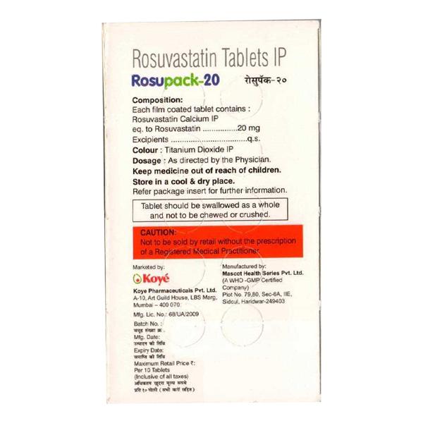 Rosupack 20mg Tablet 10'S