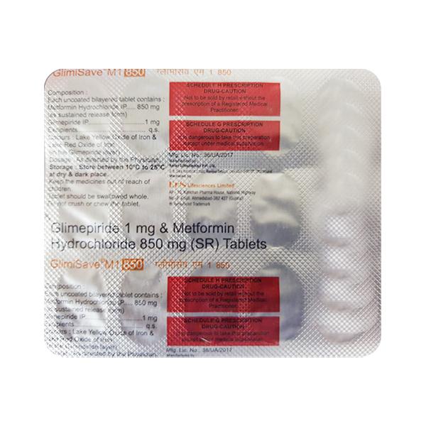 GLIMISAVE M1 850 Tablet 15's