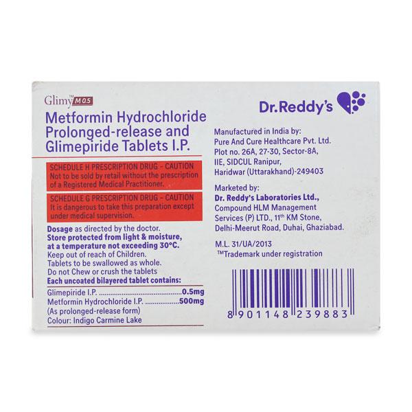 Glimy M 0.5/500mg Tablet 10'S