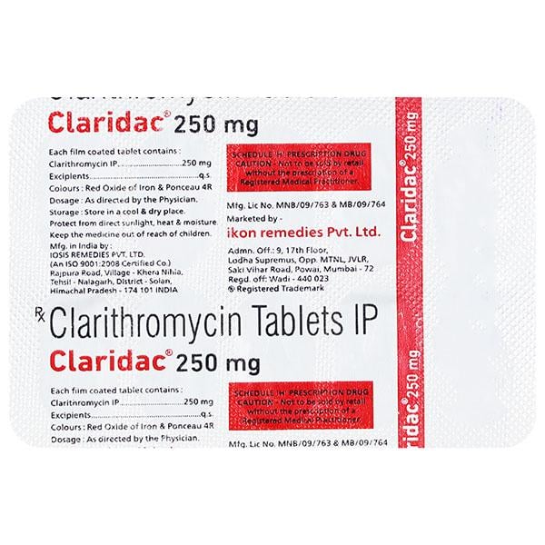 CLARIDAC 250mg Tablet 10's