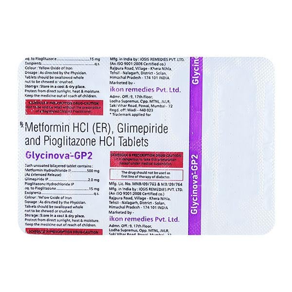 GLYCINOVA GP 2mg Tablet 10's