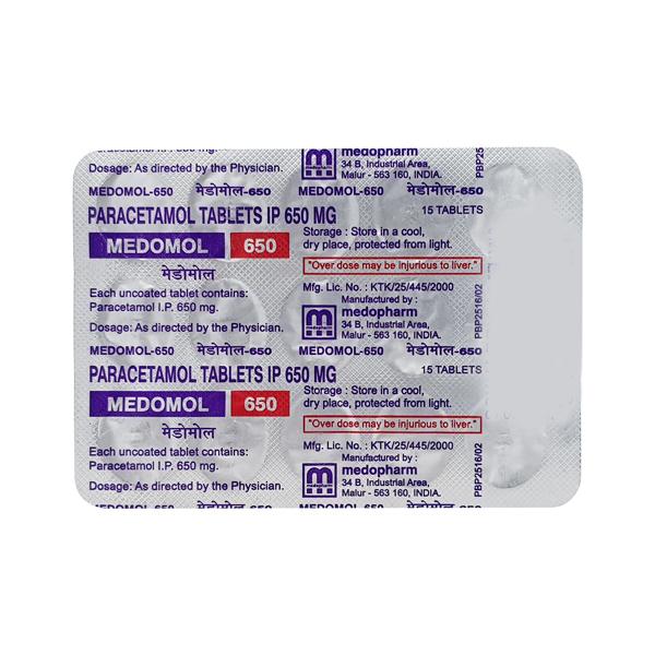 MEDOMOL 650mg Tablet 15's