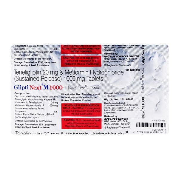 GLIPTINEXT M 1000 Tablet 10's