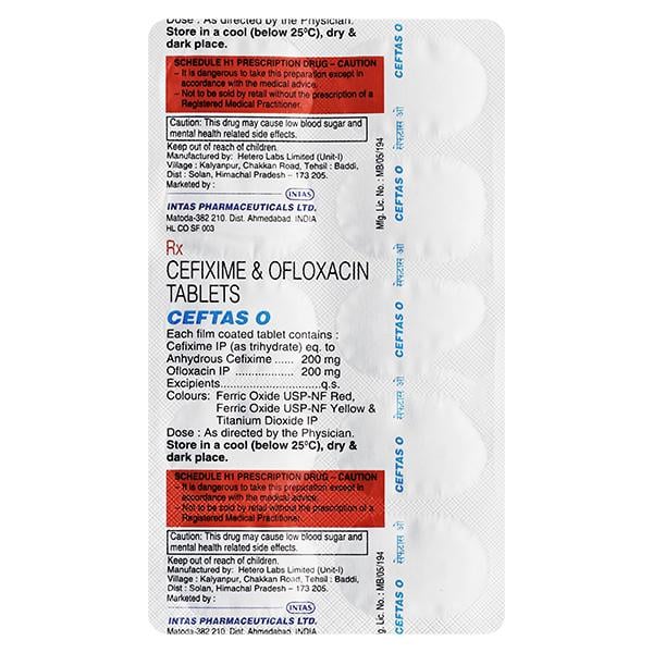 Ceftas O Tablet 10'S