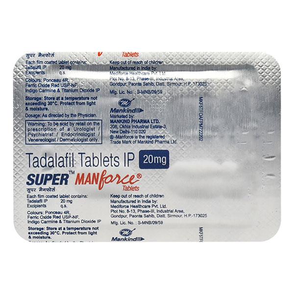Super Manforce 20mg Tablet 4'S