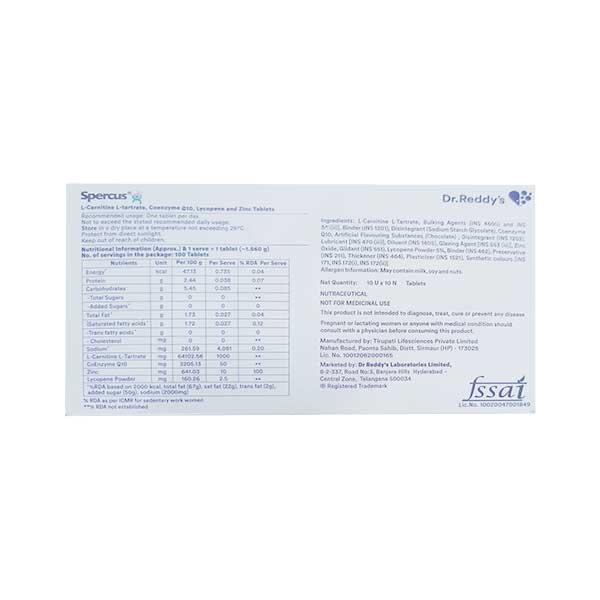 Spercus 1000/50/2.5/10 mg Tablet 10'S