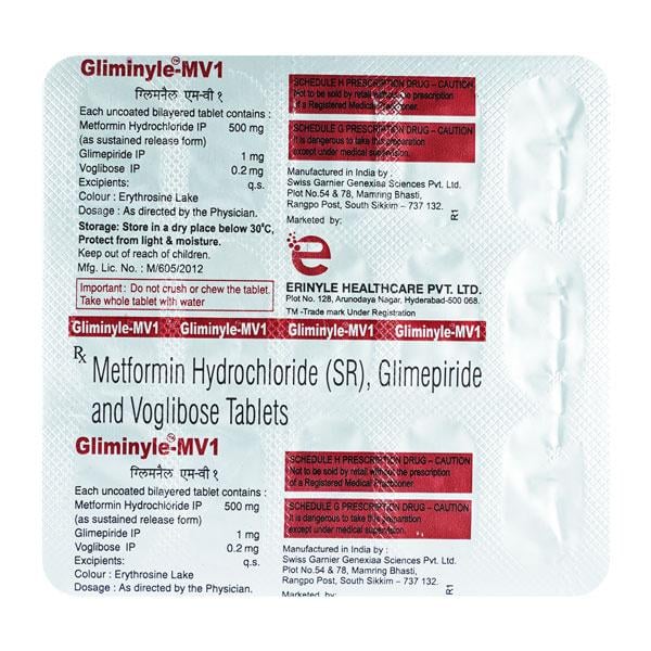 GLIMINYLE MV 1 Tablet 15's