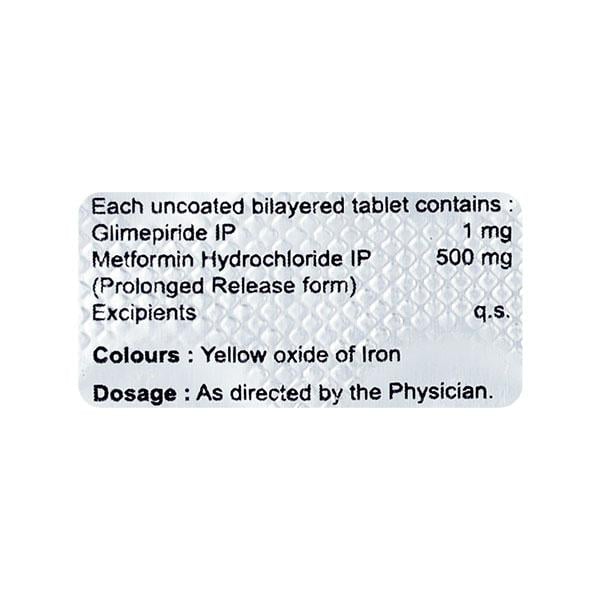 GLIMIDIB M SR 1mg Tablet 10's