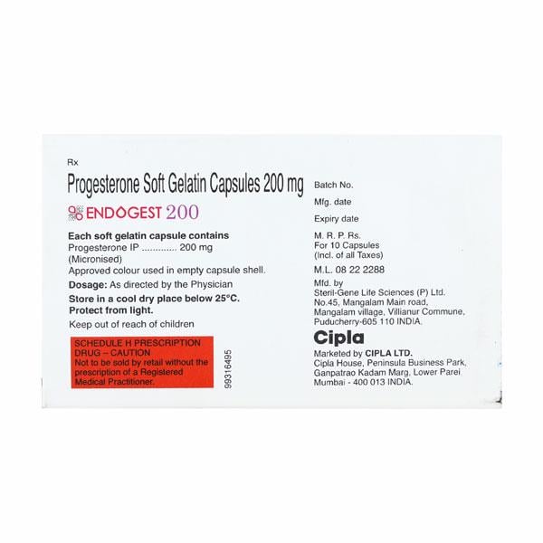 Endogest 200mg Capsule 10'S