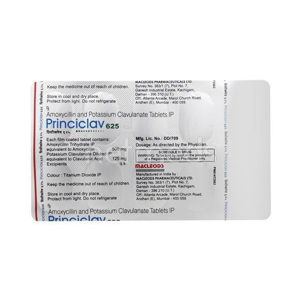 Princiclav 625mg Tablet 10'S
