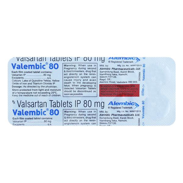 Valembic 80mg Tablet 10'S