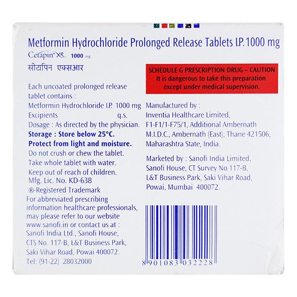 Cetapin XR 1000mg Tablet 15'S