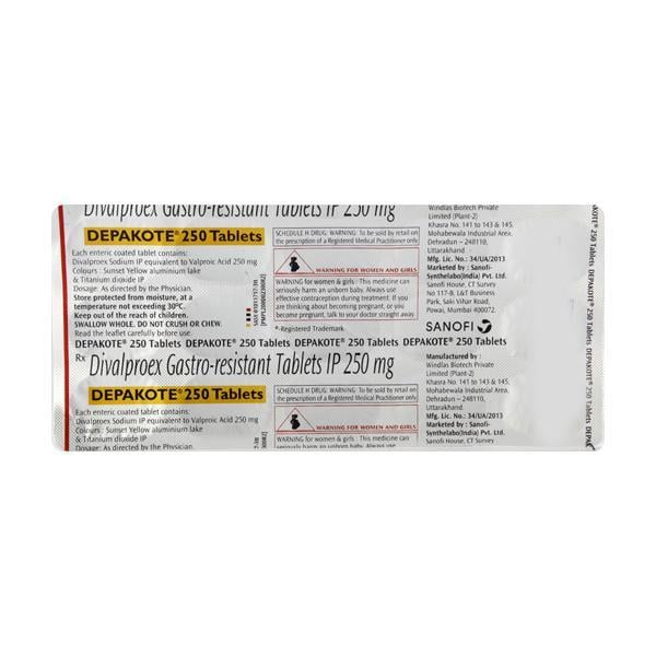 Depakote 250mg Tablet 15'S