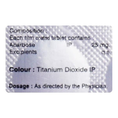 ACARBOZ 25 Tablet 10's