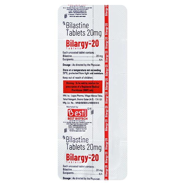 BILARGY 20 Tablet 10's