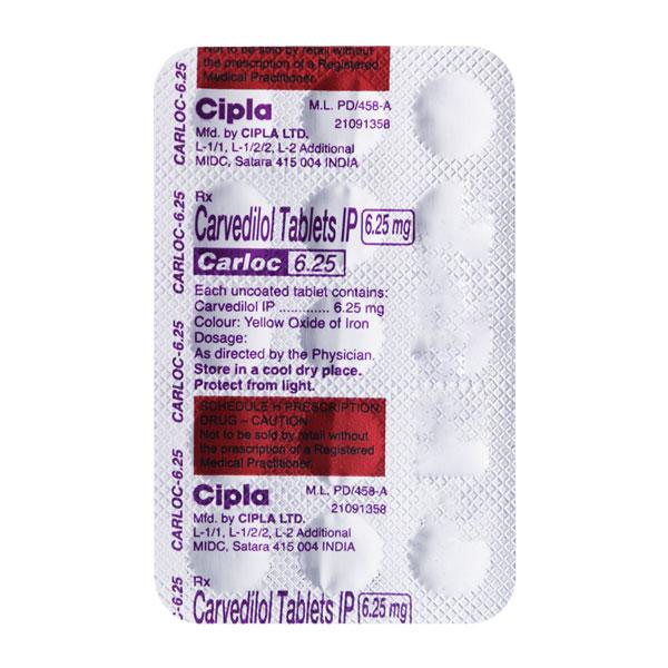 Carloc 6.25mg Tablet 15'S