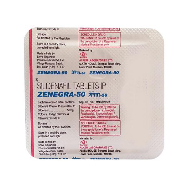 Zenegra 50mg Tablet 4'S