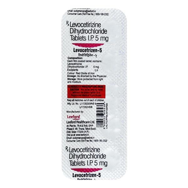LEVOCETRIZEN 5mg Tablet 10's