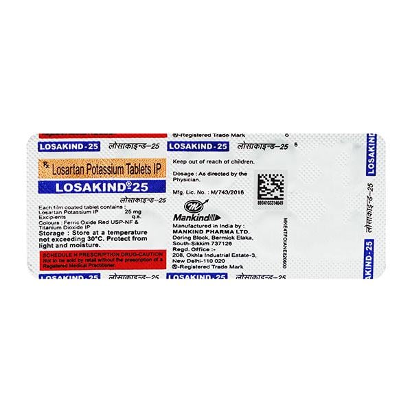 Losakind 25mg Tablet 10'S