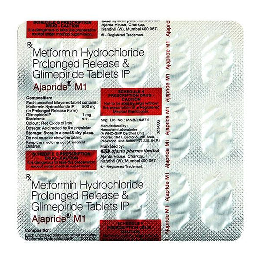 AJAPRIDE M 1mg Tablet 15's
