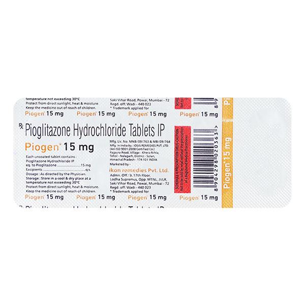 PIOGEN 15mg Tablet 10's