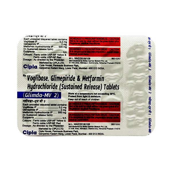 Glimda MV 2mg Tablet 10'S