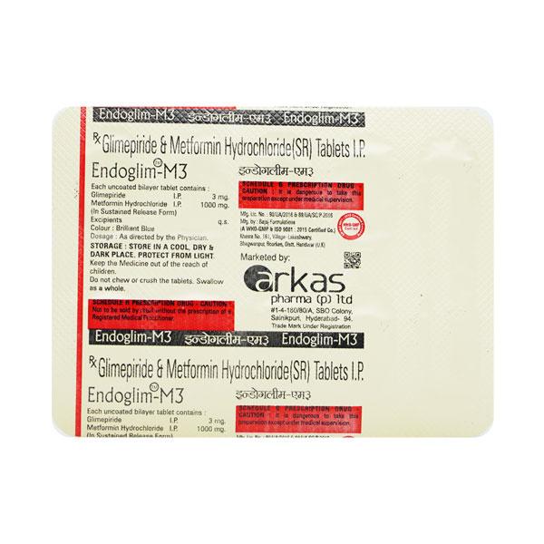 ENDOGLIM M 3mg Tablet 10's
