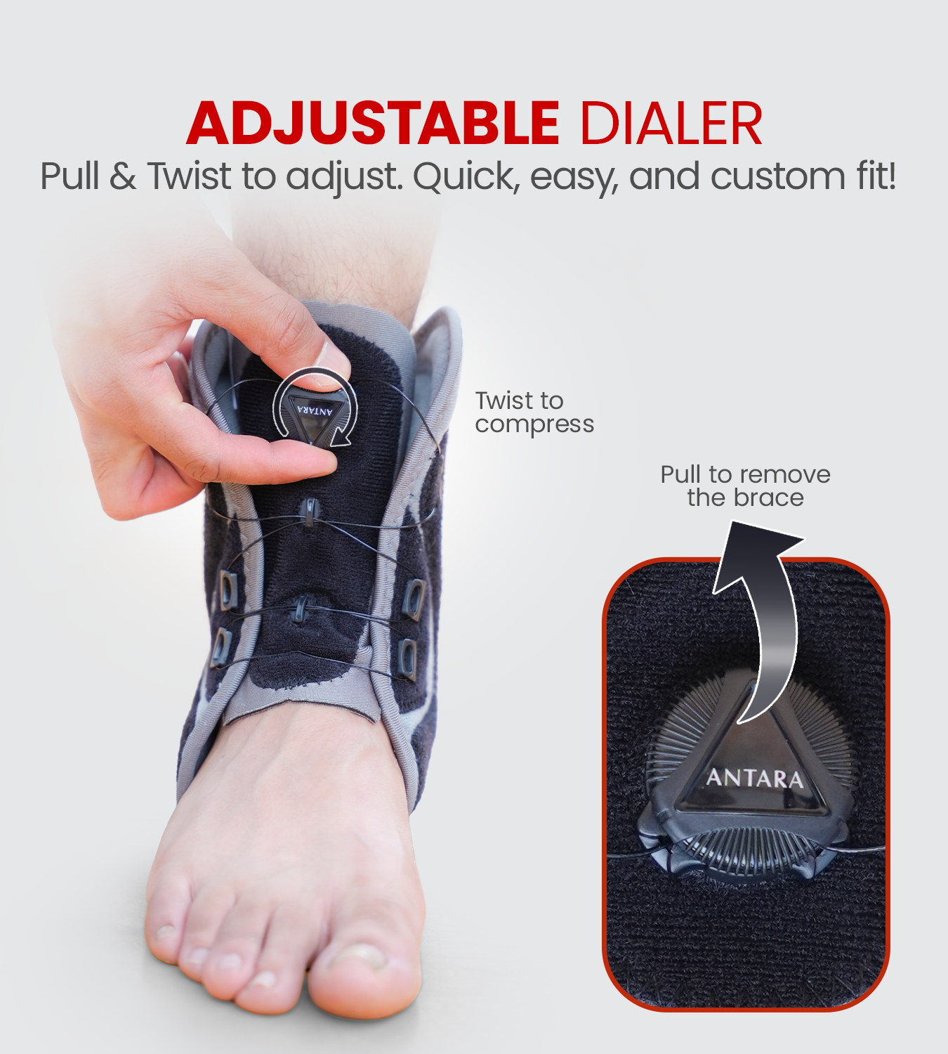 Ankle Brace with Adjustable Dial