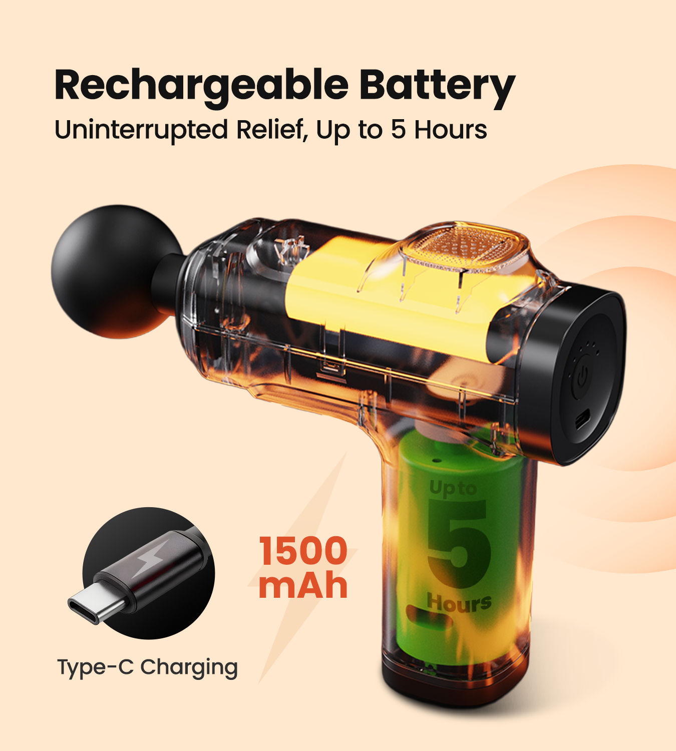 AGEasy Relief Compact Massage Gun (Black)