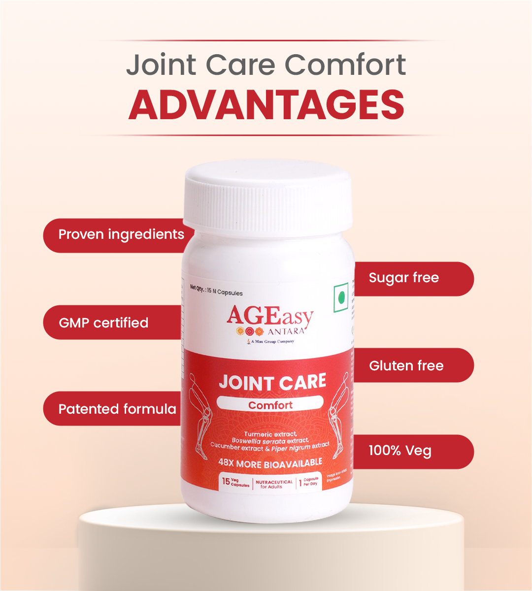 AGEasy Curcumin 48X - Maximum Absorption Formula (15 capsules)