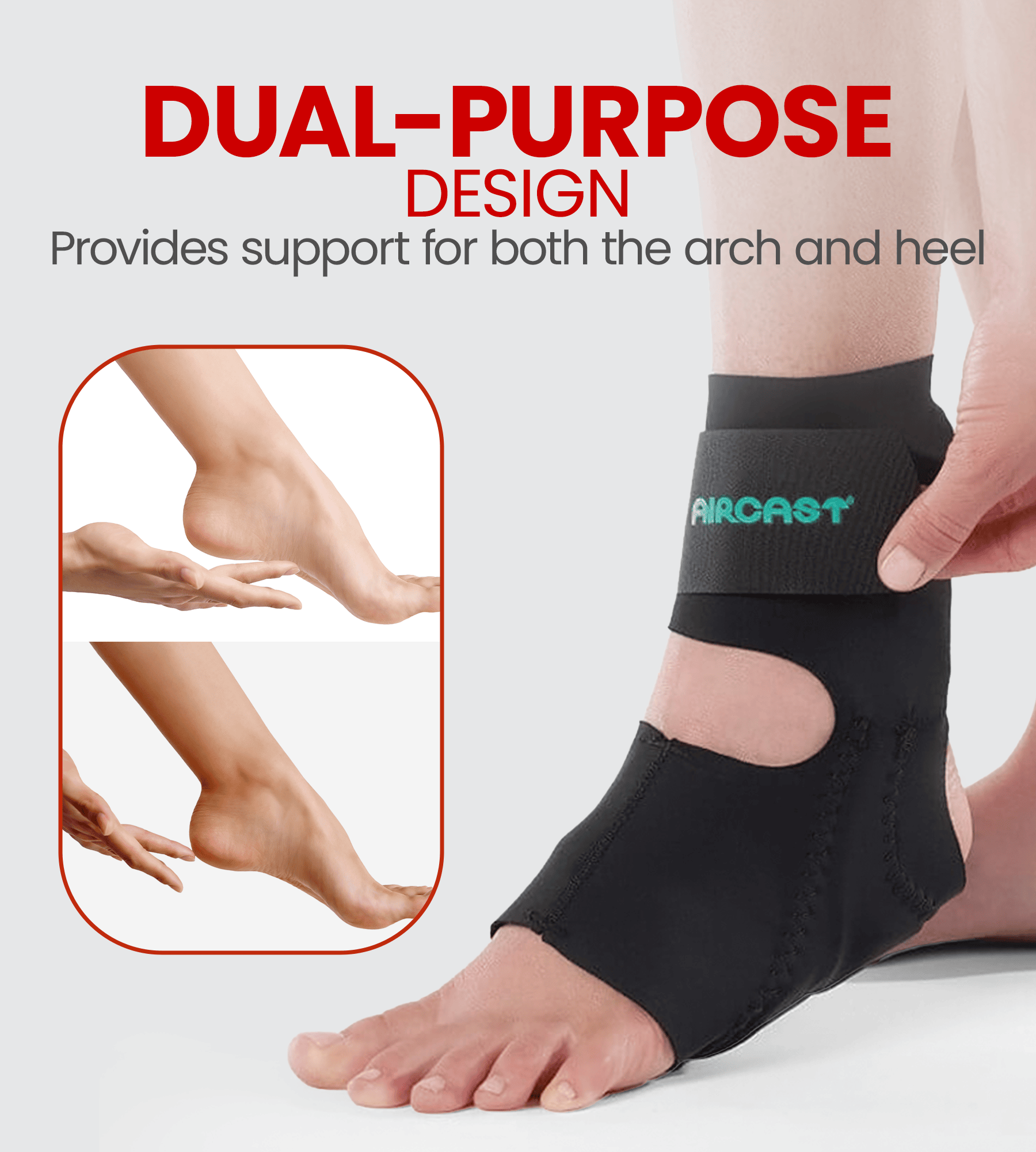 Aircast AirHeel Arch & Heel Pain Relief Brace | Plantar Fasciitis