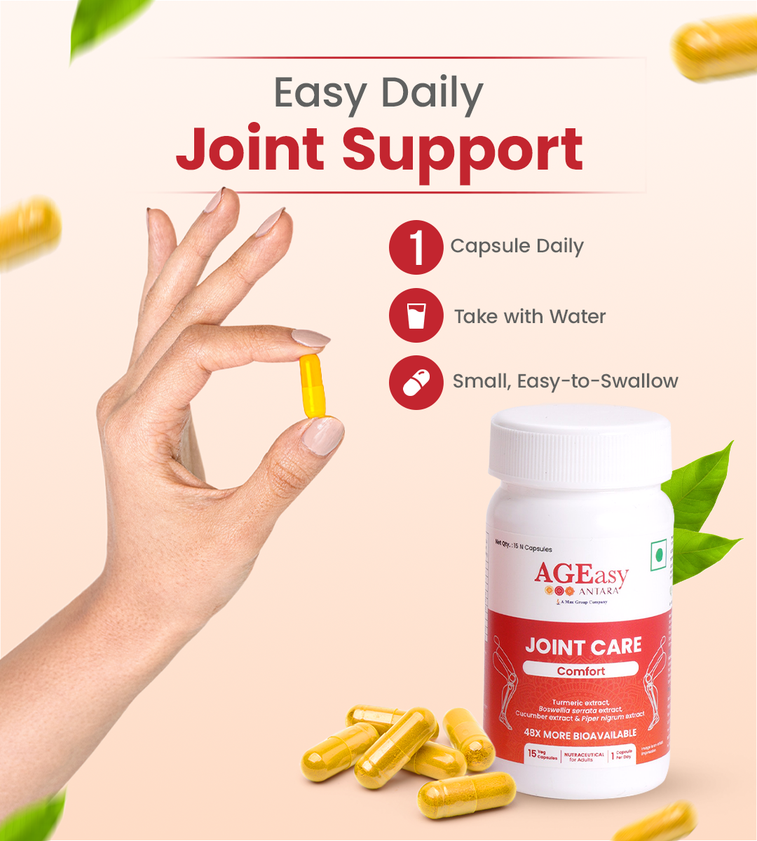 AGEasy Curcumin 48X - Maximum Absorption Formula (15 capsules)