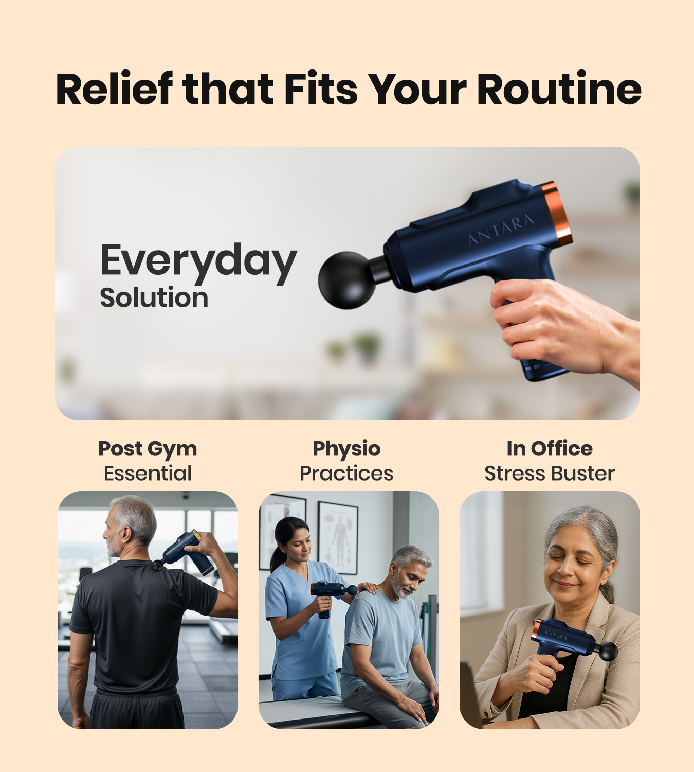 AGEasy Relief Compact Massage Gun (Blue)