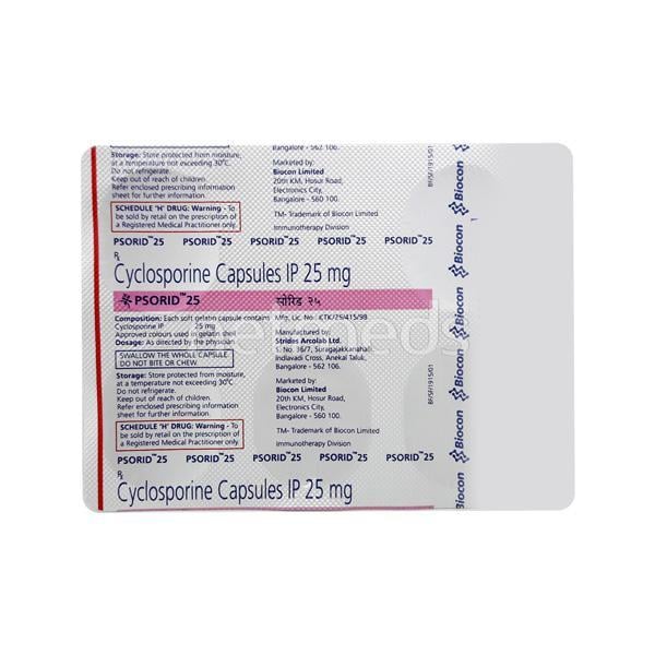 Psorid 25mg Capsule 5'S