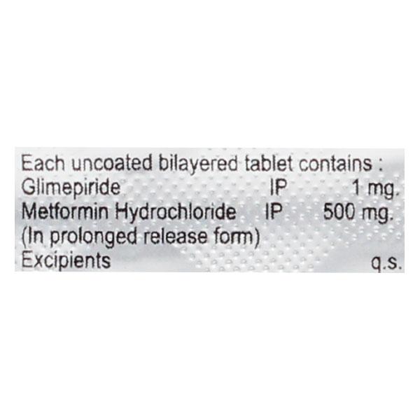 GLYSAFE G 1mg/500mg Tablet 10's