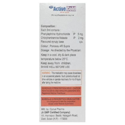 ACTIVE COLD Mixed fruit flavour Syrup 60ml