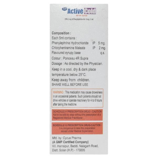 ACTIVE COLD Mixed fruit flavour Syrup 60ml