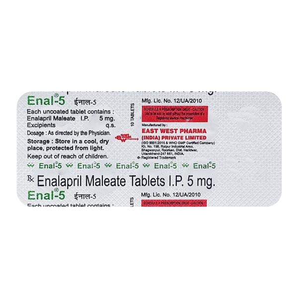 Enal 5mg Tablet 10'S