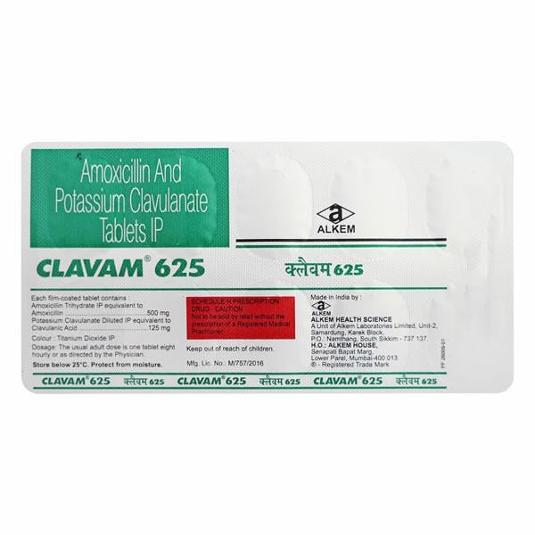 Clavam 625mg Tablet 10'S