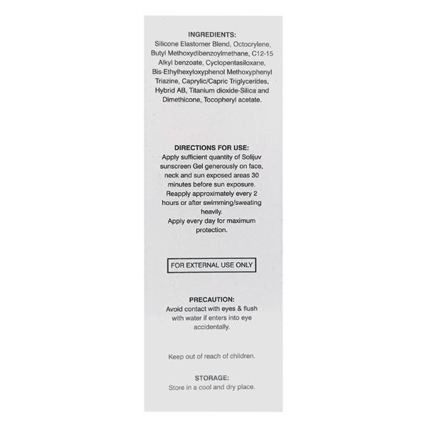 SOLIJUV SPF 50 PA+++ UVA UVB SILICONE Sunscreen Gel 50gm