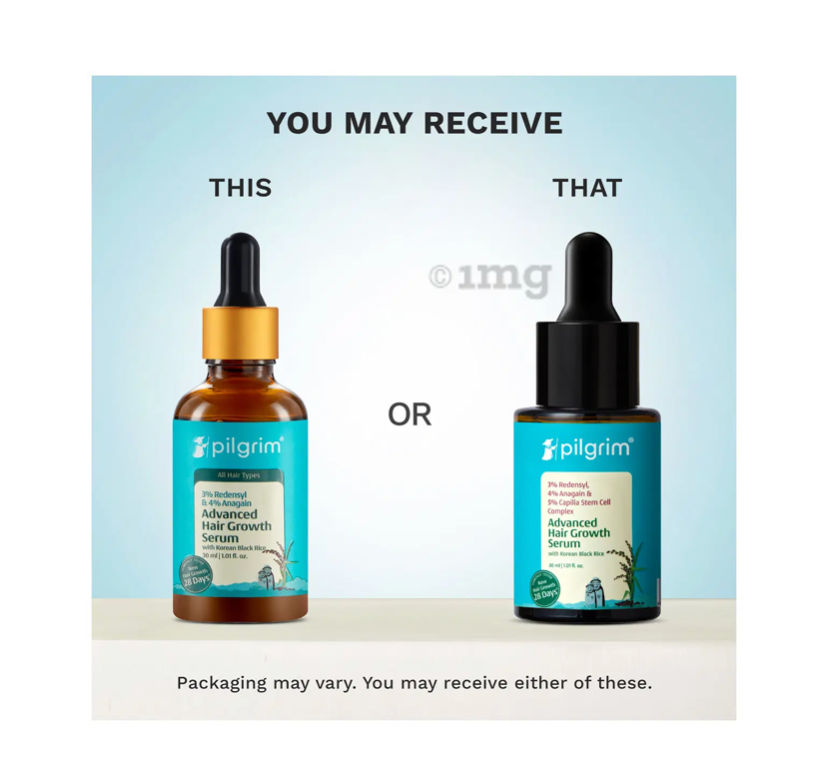 Pilgrim 3% Redensyl, 4% Anagain & 5% Capilia Stem Cell Complex Advanced Hair Growth Serum