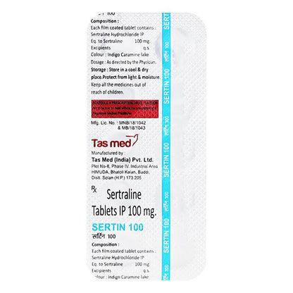 SERTIN 100MG TABLET 10'S