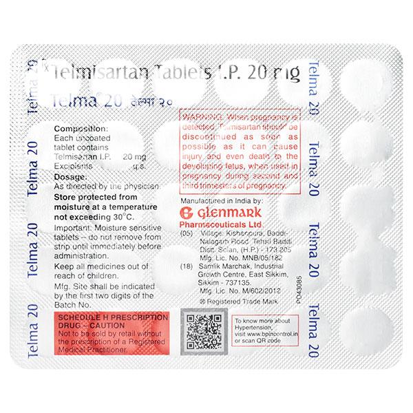 Telma 20mg Tablet 30'S