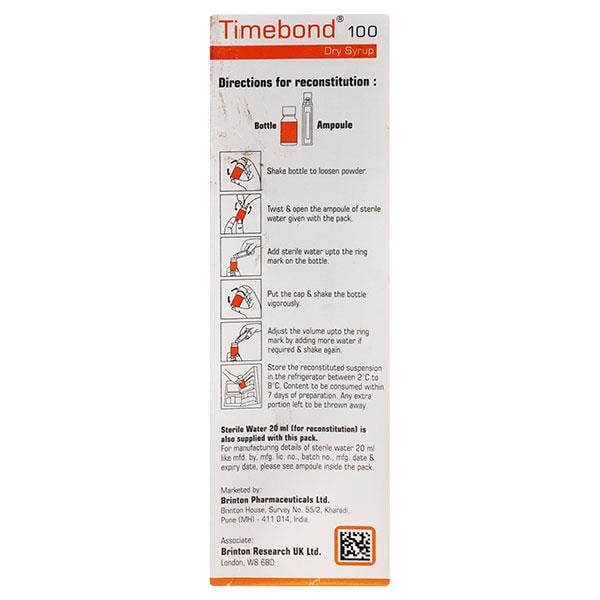 TIMEBOND 100 ORANGE + LEMON FLAVOUR Dry Syrup 30ml