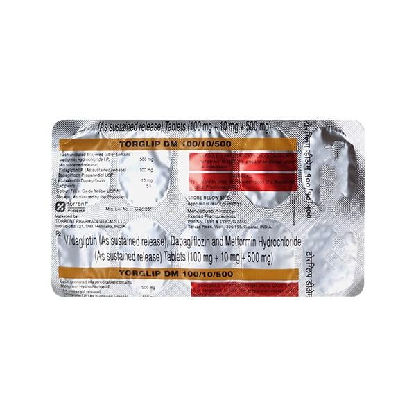 TORGLIP DM 100/10/500 Tablet 10's