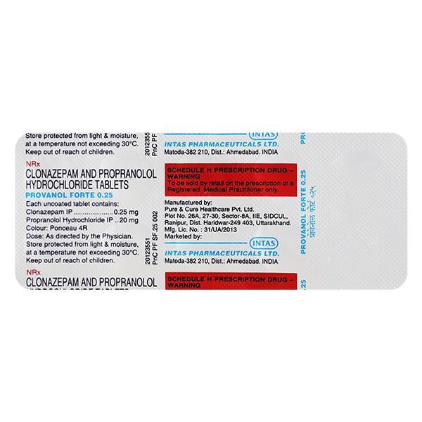 Provanol Forte 0.25mg Tablet 10'S