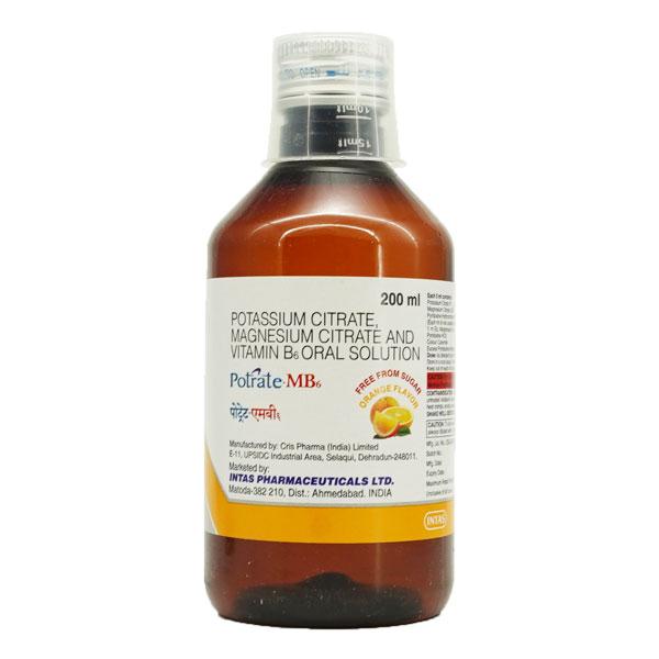 Potrate Mb6 Free from Sugar Orange Flavour Solution 200ml
