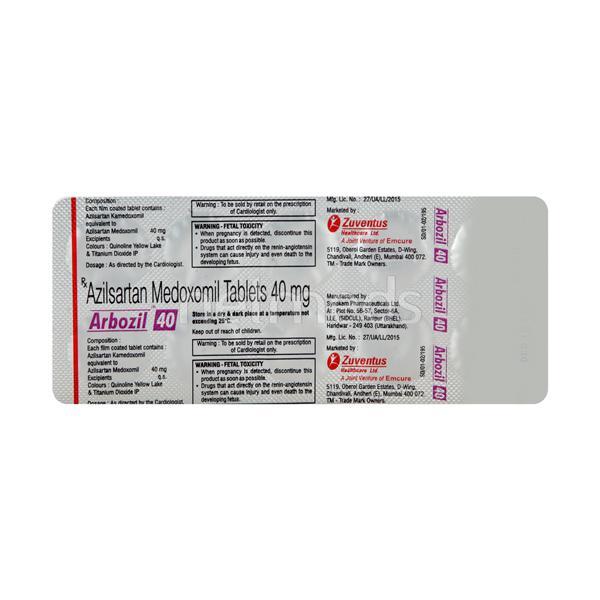 Arbozil 40mg Tablet 10'S