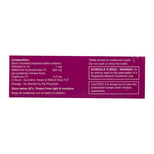 Glimulin MV 1mg Tablet 10'S