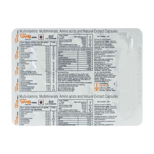 VMS MAX Capsule 10's